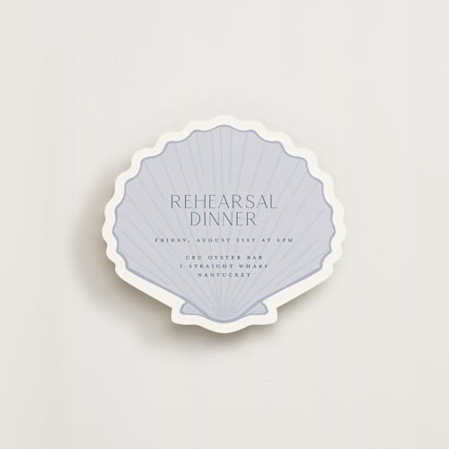 This is a periwinkle enclosure cards with standard by Jenna Holcomb called coastal toile printing on signature in standard