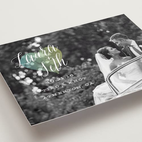 This is a marine wedding announcements with standard by Sarah Curry called watercolor heart printing on recycled smooth signature in standard