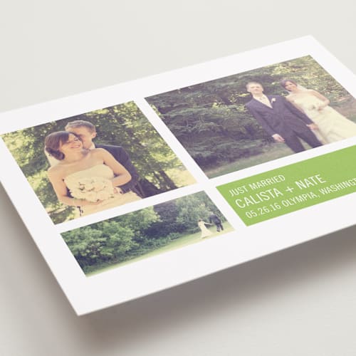 This is a grass wedding announcements with standard by Precious Bugarin Design called modern geometric group    printing on recycled smooth signature in standard