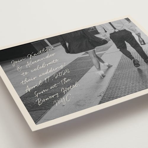 This is a nude wedding invitations with standard by Adelyn T. called photograph scribble printing on recycled smooth signature in standard