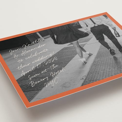 This is a sunset wedding invitations with standard by Adelyn T. called photograph scribble printing on recycled smooth signature in standard