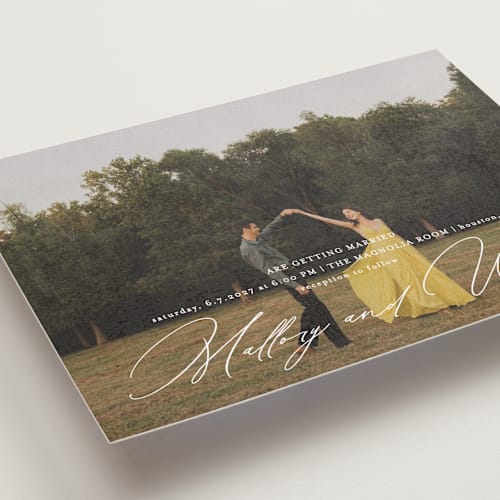 This is a ecru wedding invitations with standard by Anna Elder called cielo printing on recycled smooth signature in standard