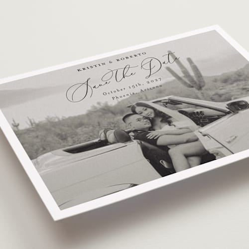 This is a nero save the date with standard by Pati Cascino called toulon printing on recycled smooth signature in standard