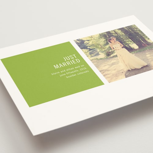 This is a field grass wedding announcements with standard by Precious Bugarin Design called modern geometric printing on signature in standard
