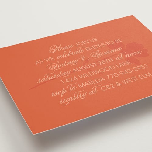 This is a poppy bridal shower invitations with standard by Morgan Kendall called bloom printing on signature in standard