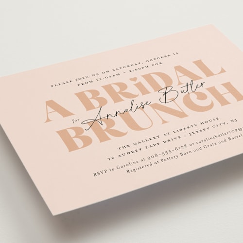 This is a petal bridal shower invitations with standard by Sandra Picco Design called let's brunch printing on signature in standard