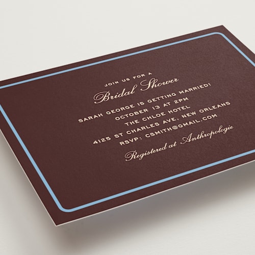 This is a fig bridal shower invitations with standard by Megan Davis called aperitif printing on signature in standard