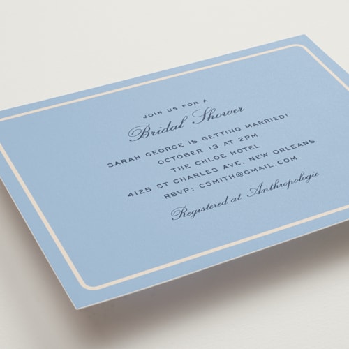 This is a sky bridal shower invitations with standard by Megan Davis called aperitif printing on signature in standard