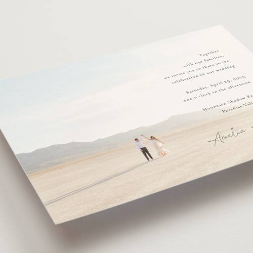 This is a obsidian wedding invitations with standard by Jennifer Postorino called handwritten printing on signature in standard