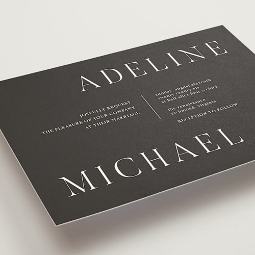 This is a slate wedding invitations with standard by That Girl Press called around the way printing on signature in standard