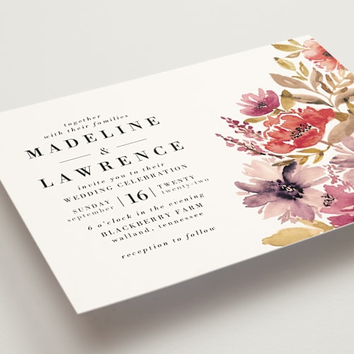 This is a burnt orange wedding invitations with standard by Chris Griffith called autumn vows printing on signature in standard