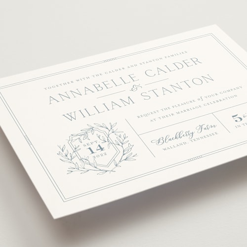 This is a mineral wedding invitations with standard by Oscar and Emma - Karly Depew called love beyond measure printing on signature in standard