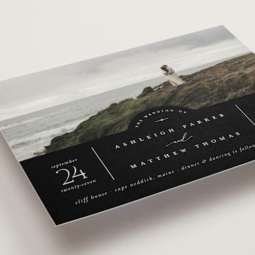 This is a eclipse wedding invitations with standard by Heather Schertzer called panoramic printing on signature in standard