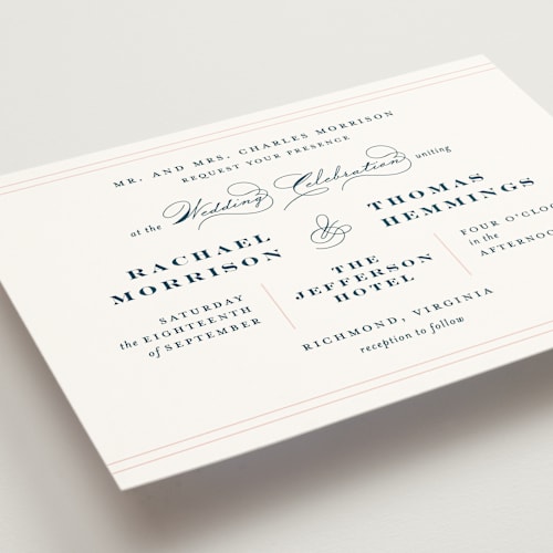 This is a midnight wedding invitations with standard by Kimberly FitzSimons called structured charm printing on signature in standard