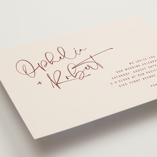 This is a rose wedding invitations with standard by Hooray Creative called millennial printing on signature in standard