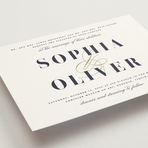 This is a antique wedding invitations with standard by Brandy Folse called bold love printing on signature in standard