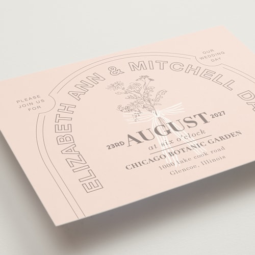 This is a blush wedding invitations with standard by Baumbirdy called sealed printing on signature in standard