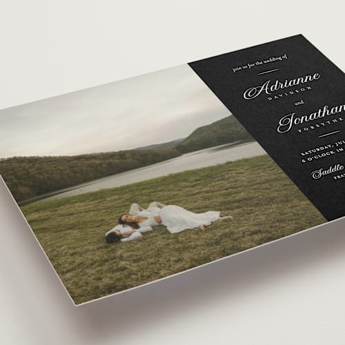 This is a noir wedding invitations with standard by Eric Clegg called together always printing on signature in standard