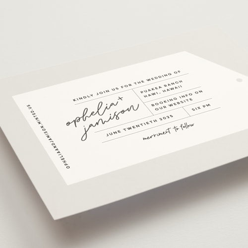 This is a mist wedding invitations with standard by Lori Wemple called destination printing on signature in standard