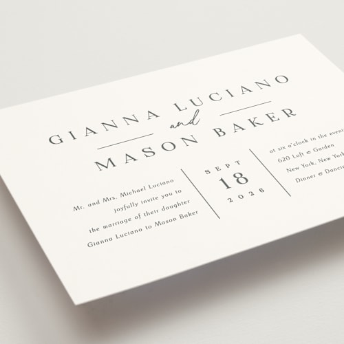 This is a snow wedding invitations with standard by Kaydi Bishop called sector printing on signature in standard