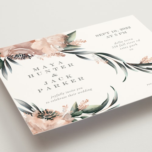 This is a rose wedding invitations with standard by Petra Kern called maya rustica printing on signature in standard