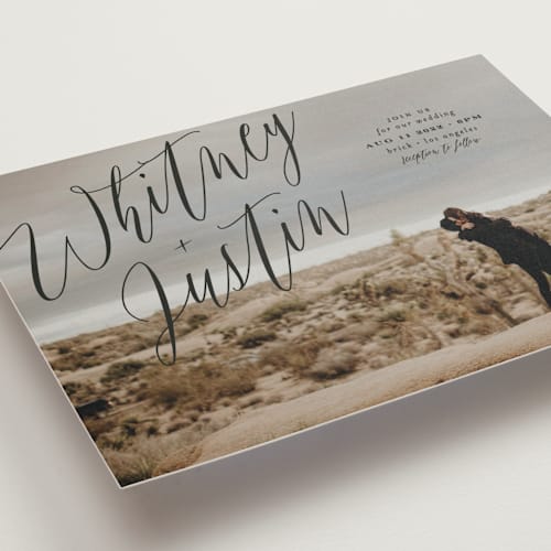 This is a noir wedding invitations with standard by Roxy Cervantes called signed printing on signature in standard