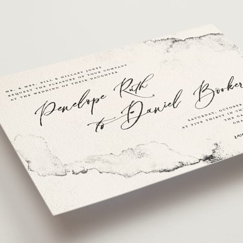 This is a ink wedding invitations with standard by Pink House Press called inky printing on signature in standard