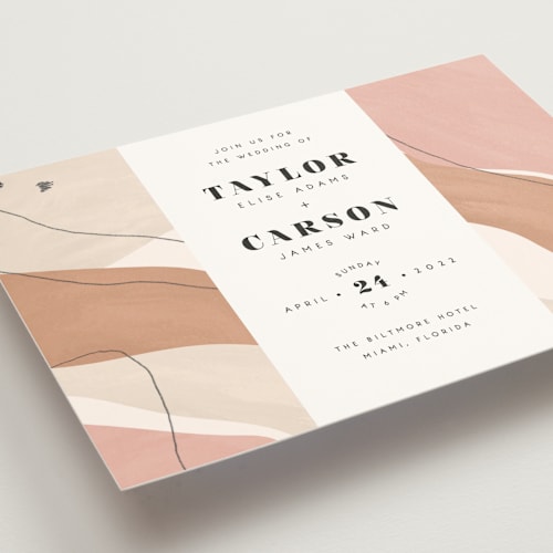 This is a terracota wedding invitations with standard by Olivia Goree called formation printing on signature in standard