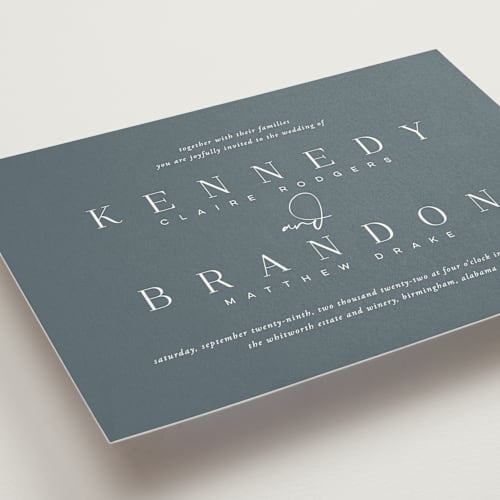 This is a nautical wedding invitations with standard by Jessica Williams called the space between printing on signature in standard