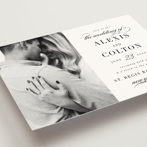 This is a pearl wedding invitations with standard by AK Graphics called charming printing on signature in standard