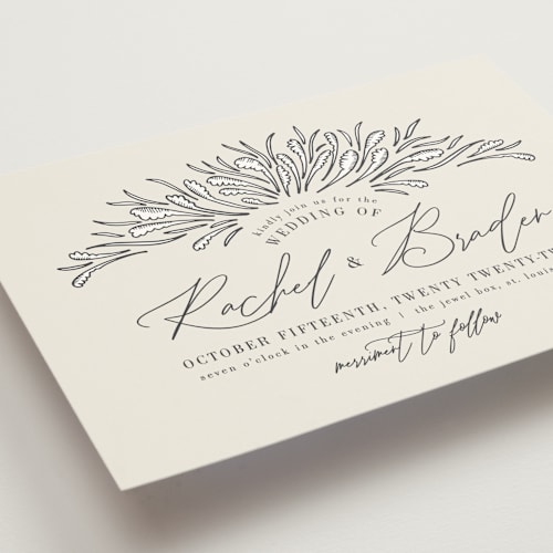 This is a classic wedding invitations with standard by Jen Owens called fancyschmancy printing on signature in standard