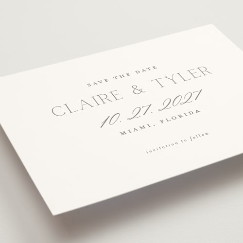 This is a smoke save the date with standard by Vanessa Doyle called mark the calendar printing on signature in standard