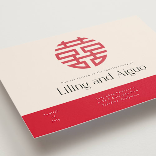 This is a cream wedding invitations with standard by Inkblot Design called happy in love printing on signature in standard