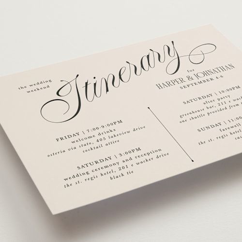 This is a linen ceremony reception essentials with standard by Kate Ahn called mirin printing on signature in 5x7