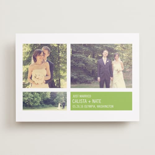 This is a grass wedding announcements with standard by Precious Bugarin Design called modern geometric group    printing on recycled smooth signature in standard