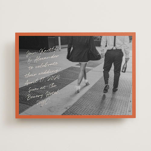 This is a sunset wedding invitations with standard by Adelyn T. called photograph scribble printing on recycled smooth signature in standard