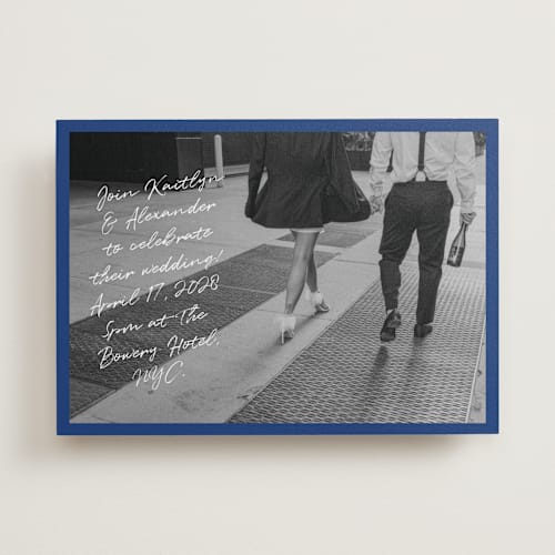 This is a lagoon wedding invitations with standard by Adelyn T. called photograph scribble printing on recycled smooth signature in standard