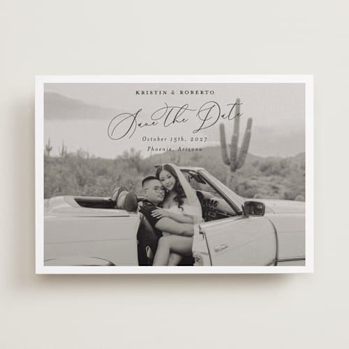 This is a nero save the date with standard by Pati Cascino called toulon printing on recycled smooth signature in standard