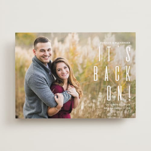 This is a fog save the date with standard by Remioni called save the date printing on recycled smooth signature in standard