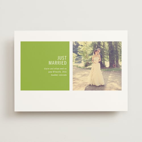 This is a field grass wedding announcements with standard by Precious Bugarin Design called modern geometric printing on signature in standard