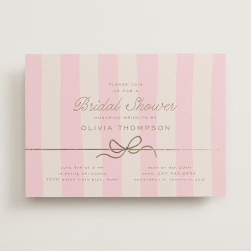 This is a rose bridal shower invitations with foil pressed by Leia Matt called macaron box printing on signature in standard