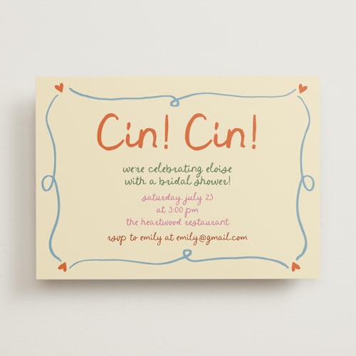 This is a verona bridal shower invitations with standard by Stephanie Heinrich Godbout called cin cin printing on signature in standard