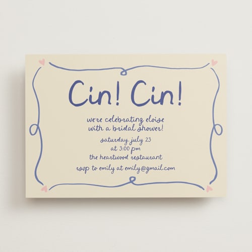 This is a sky bridal shower invitations with standard by Stephanie Heinrich Godbout called cin cin printing on signature in standard