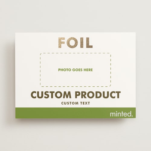 This is a golden engagement party invitations with foil pressed by Minted called landscape printing on signature in standard