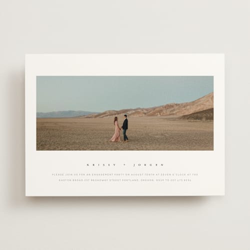 This is a salt engagement party invitations with standard by Stephanie Hawkes called krista printing on signature in standard