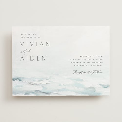 This is a sky wedding invitations with standard by Nicoletta Savod called at sea printing on signature in standard