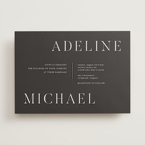 This is a slate wedding invitations with standard by That Girl Press called around the way printing on signature in standard