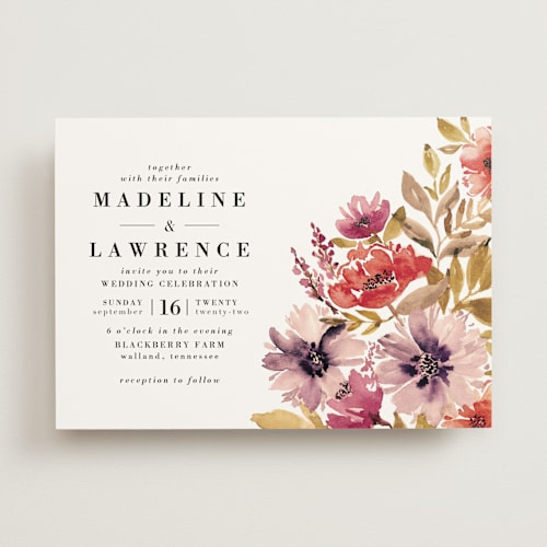This is a burnt orange wedding invitations with standard by Chris Griffith called autumn vows printing on signature in standard