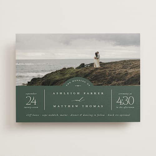This is a forest wedding invitations with standard by Heather Schertzer called panoramic printing on signature in standard