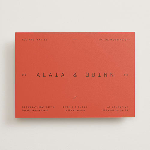 This is a verona sunset wedding invitations with standard by Blustery August called alaia printing on signature in standard
